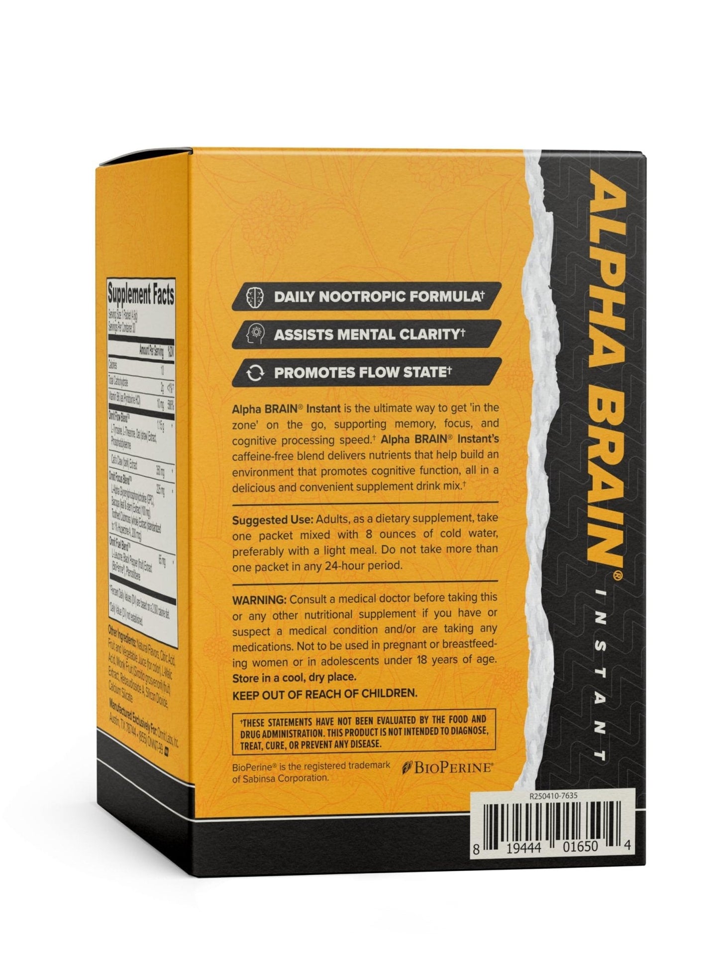 ONNIT Alpha Brain Instant Cognitive Support Drink Mix, BlackBerry Lemonade Flavor, Nootropic Supplement for Focus, Memory, and Clarity, 0.13 oz Packets, 30 Count - Maple Wellness Supplements