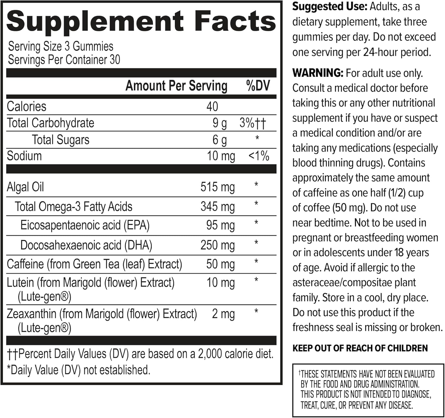 ONNIT Alpha Brain Neuro Focus Gummies, IGEN Non-GMO Tested Vegan Gummies with Omega-3s Lutein Zeaxanthin and Caffeine, Brain Eye and Focus Supplement - Maple Wellness Supplements