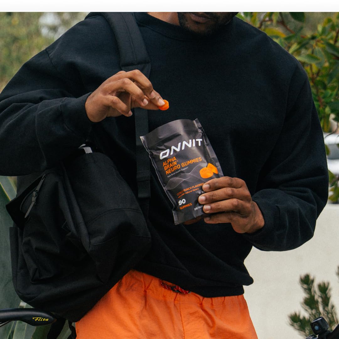 ONNIT Alpha Brain Neuro Focus Gummies, IGEN Non-GMO Tested Vegan Gummies with Omega-3s Lutein Zeaxanthin and Caffeine, Brain Eye and Focus Supplement - Maple Wellness Supplements