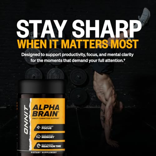 ONNIT Alpha Brain Nootropic Brain Supplement for Focus, Memory, Mental Clarity, Cognitive Support with L-Theanine and Vitamin B6, 90 Count - Maple Wellness Supplements