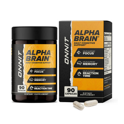 ONNIT Alpha Brain Nootropic Brain Supplement for Men and Women, IGEN Non-GMO Tested, Memory, Mental Clarity, Cognitive Support and Focus Capsules with L-Theanine and Vitamin B6 (90 Count) - Maple Wellness Supplements