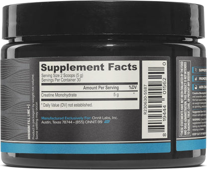 ONNIT Creatine Monohydrate Powder – IGEN™ Non-GMO Tested, 5g Premium Creatine for Muscle Strength, Power & Lean Mass, Supports Brain Health & Cellular Energy, Unflavored, 30 Servings, 5.29 oz 3-Pack - Maple Wellness Supplements