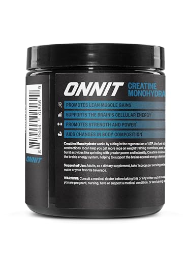ONNIT Creatine Monohydrate Powder – Unflavored, 90-Serving Value Size – Supports Strength, Lean Muscle, and Brain Energy† – Keto Friendly, No Fillers, 90 Servings, 15.29 oz - Maple Wellness Supplements