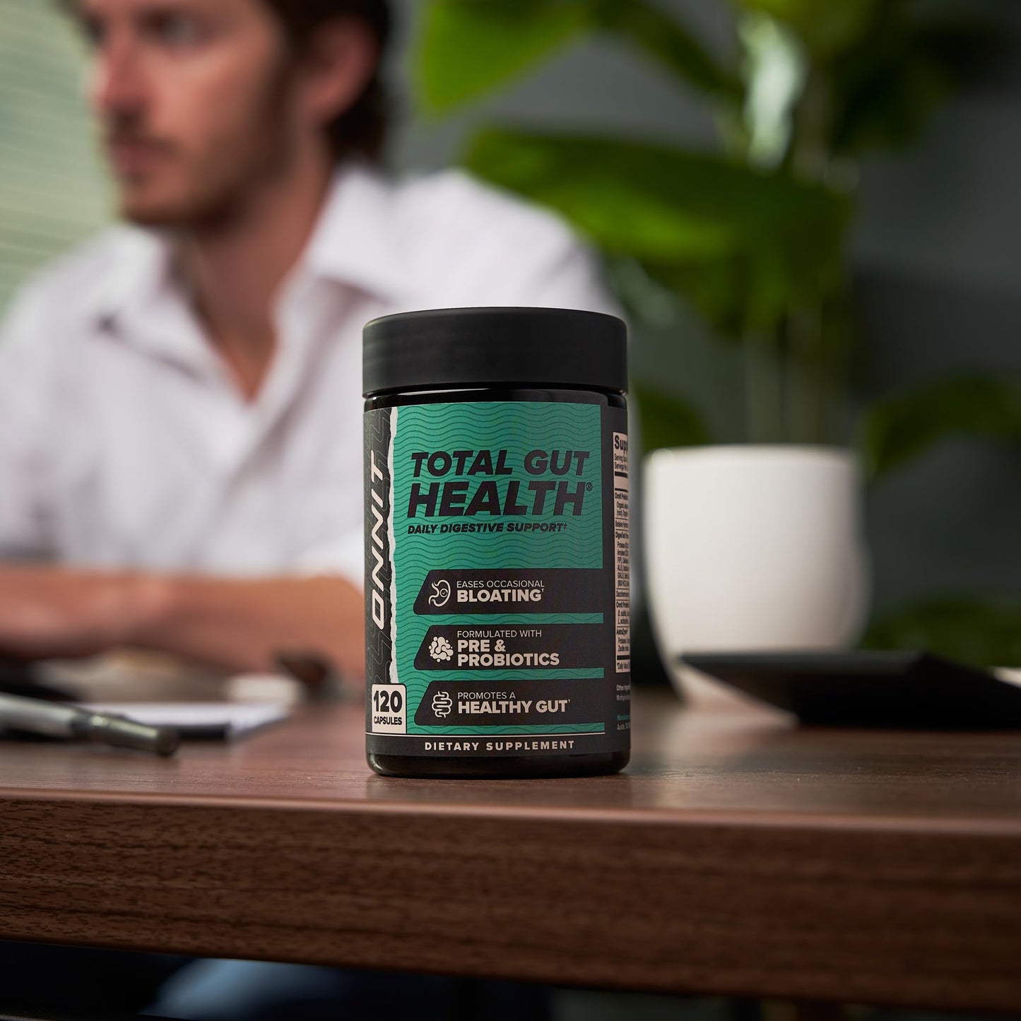 ONNIT Total Gut Health Daily Digestive Support, IGEN™ Non-GMO Tested Digestion Supplement for Women and Men with 7 Strains of Probiotics, - Maple Wellness Supplements