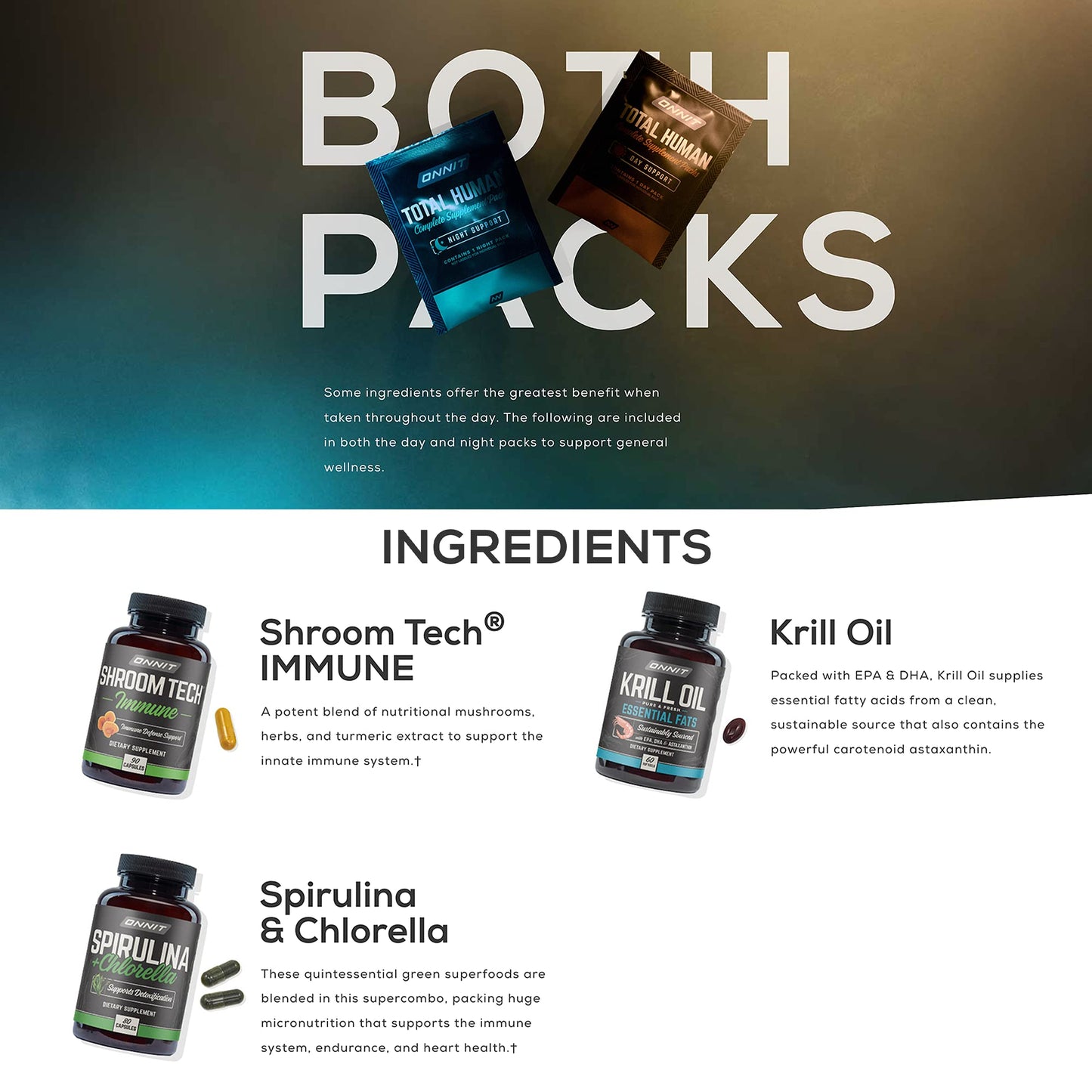 ONNIT Total Human Day and Night Vitamin Packs for Men and Women,Capsule, 30-Day - Maple Wellness Supplements
