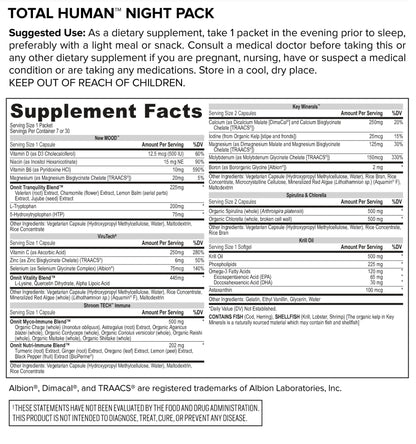 ONNIT Total Human Day and Night Vitamin Packs for Men and Women,Capsule, 30-Day - Maple Wellness Supplements