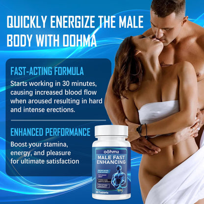 Oohma New Male Enhancing Supplement, Designed to be Fast Acting for Blood Flow to Gain Length & Girth + Stamina, Maca, Epimedium, and Other Natural Ingredients, 3rd Party Tested Supplement 60 Tablets - Maple Wellness Supplements