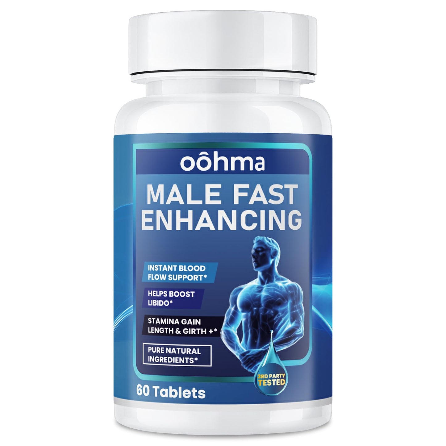 Oohma New Male Enhancing Supplement, Designed to be Fast Acting for Blood Flow to Gain Length & Girth + Stamina, Maca, Epimedium, and Other Natural Ingredients, 3rd Party Tested Supplement 60 Tablets - Maple Wellness Supplements