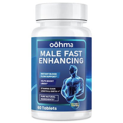 Oohma New Male Enhancing Supplement, Designed to be Fast Acting for Blood Flow to Gain Length & Girth + Stamina, Maca, Epimedium, and Other Natural Ingredients, 3rd Party Tested Supplement 60 Tablets - Maple Wellness Supplements