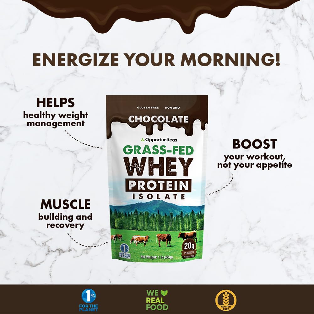 Opportuniteas Chocolate & Vanilla Whey Protein Powder Bundle - Grass Fed Whey Isolate - Maple Wellness Supplements