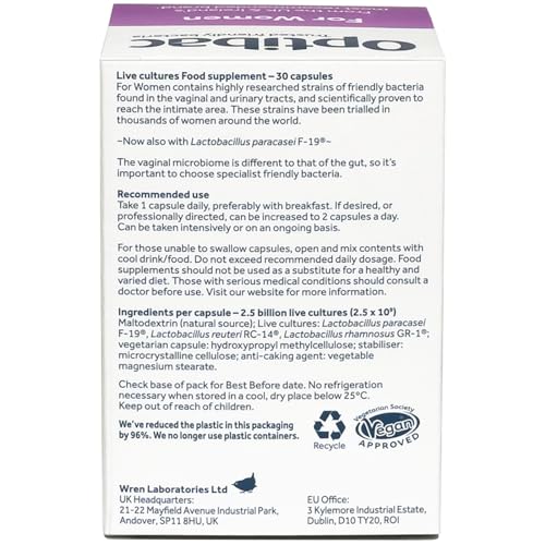 Optibac Probiotics for Women - Vegan Probiotic Supplement, Scientifically Formulated - Maple Wellness Supplements