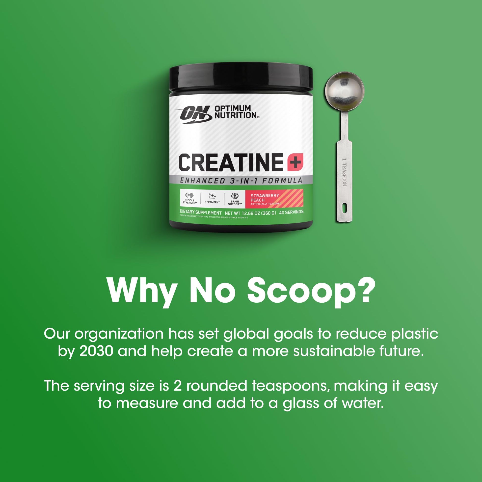Optimum Nutrition Creatine Monohydrate Plus Powder, Strawberry Peach Flavored Creatine Performance Blend, with Electrolytes for Hydration, Added Vitamins - Maple Wellness Supplements