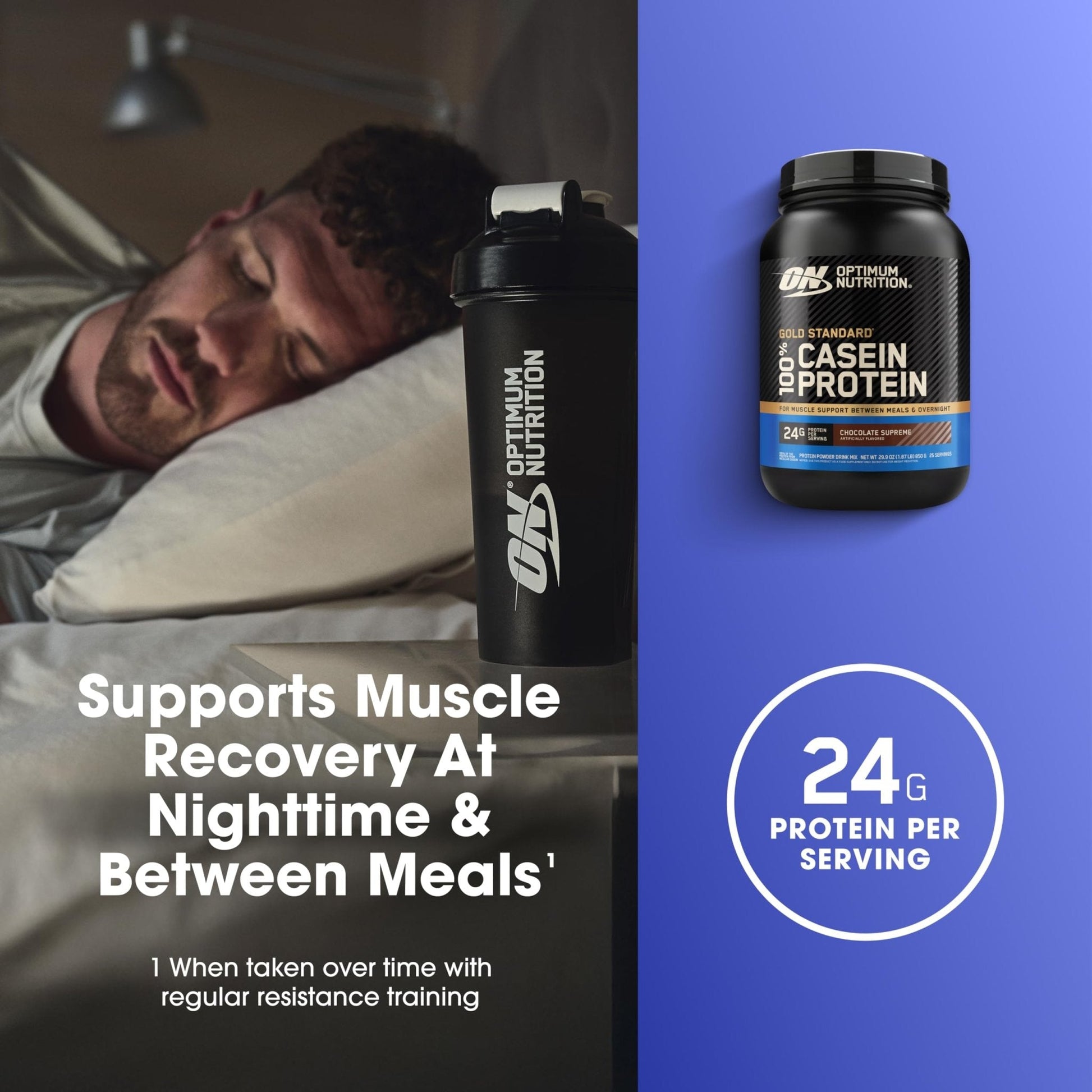 Optimum Nutrition Gold Standard 100% Micellar Casein Protein Powder, Slow Digesting, Helps Keep You Full, Overnight Muscle Recovery, Chocolate Supreme, 2 Pound (Packaging May Vary) - Maple Wellness Supplements