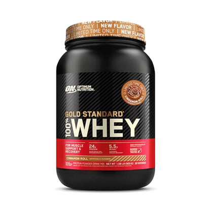 Optimum Nutrition Gold Standard 100% Whey Protein Powder, Cinnamon Roll, 2 Pound - Maple Wellness Supplements