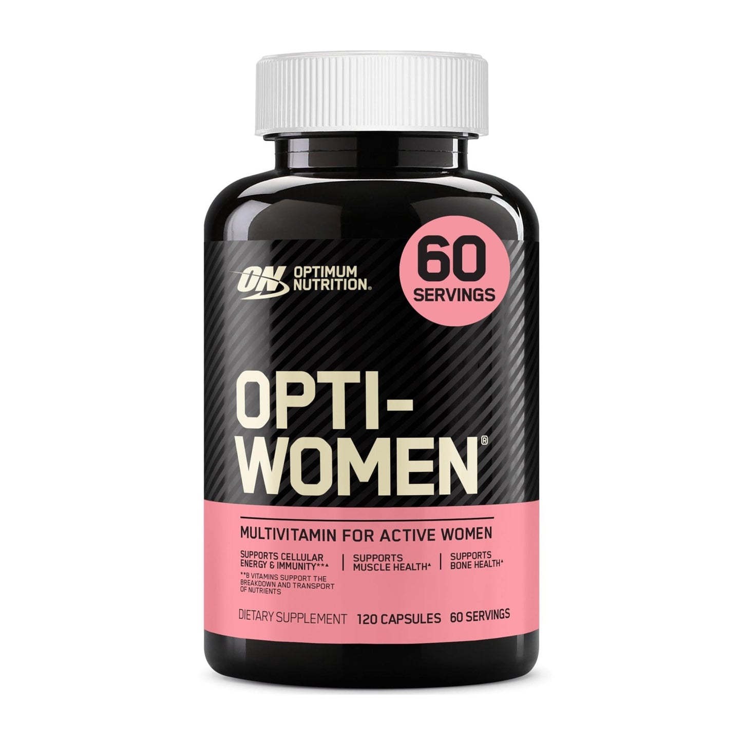 Optimum Nutrition Opti-Women, Vitamin C, Zinc and Vitamin D for Immune Support Womens Daily Multivitamin Supplement with Iron, Capsules, 120 Count - Maple Wellness Supplements