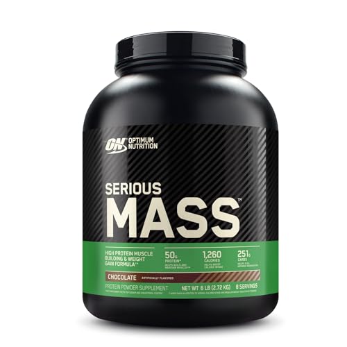 Optimum Nutrition Serious Mass, Weight Gainer Protein Powder, Chocolate, 6 Pound - Maple Wellness Supplements