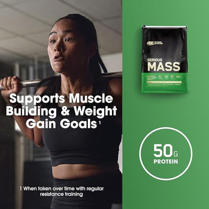 Optimum Nutrition Serious Mass Weight Gainer Protein Powder Vitamin C Zinc and Vitamin - Maple Wellness Supplements