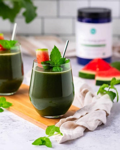 Ora Organic Greens Powder - Vegan, Gluten-Free, Organic Super Greens Drink for Energy and Detox | Antioxidants & Adaptogenic Herbs | 20+ Superfood Greens Blend - Citrus Flavor, 30 Servings - Maple Wellness Supplements