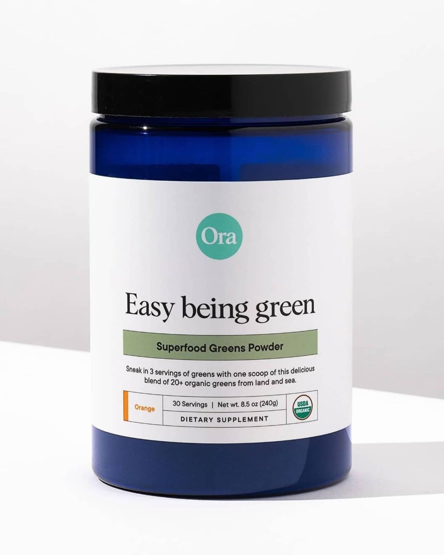 Ora Organic Greens Powder - Vegan, Gluten-Free, Organic Super Greens Drink for Energy and Detox | Antioxidants & Adaptogenic Herbs | 20+ Superfood Greens Blend - Citrus Flavor, 30 Servings - Maple Wellness Supplements