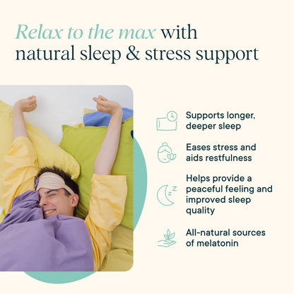 Ora Organic Natural Sleep Aid Supplement Stress Support Calming Herbal Blend with Melatonin from Tart Cherry - Includes Magnesium Citrate, Valerian Root, and Lemon Balm - 1 Month Supply, 60 Capsules - Maple Wellness Supplements