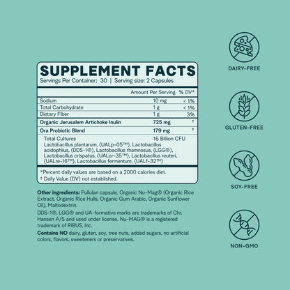 Ora Organic Probiotic for Women with L. crispatus, 6 Clinically Studied Lactobacillus Strains for Vaginal, pH & Urinary Tract Health, - Maple Wellness Supplements