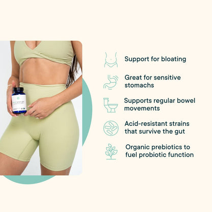 Ora Organic Probiotics with Prebiotics for Digestive Health 16 Billion CFU - Trust Your Gut - Strains - Acidophilus Lactobacillus Breve Bifidum Lactis - Maple Wellness Supplements