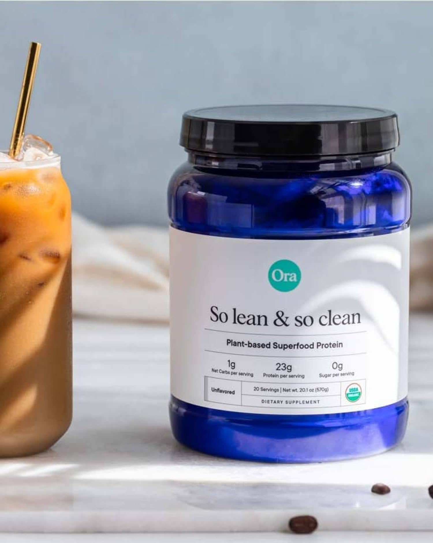 Ora Organic Vegan Protein Powder - 23g Plant Based Pea Protein Unflavored - Maple Wellness Supplements