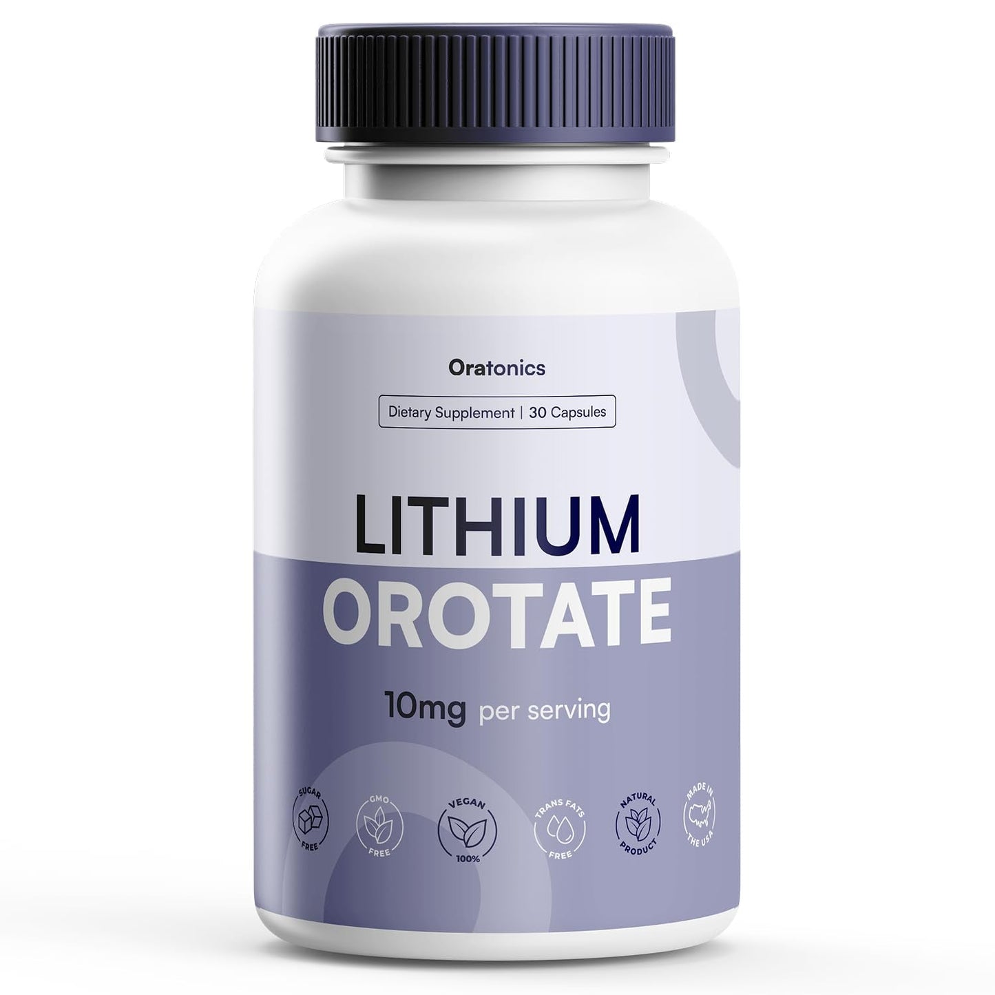 Oratonics Lithium Orotate 10mg – Trace Mineral Lithium Supplement for Daily Balance & Cognitive Clarity – Low-Dose, Highly Absorbable Formula – Vegan - Maple Wellness Supplements