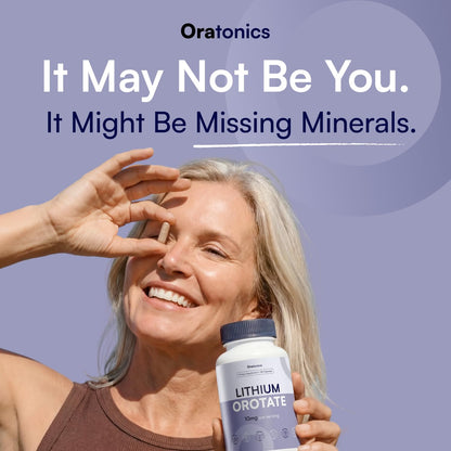 Oratonics Lithium Orotate 10mg – Trace Mineral Lithium Supplement for Daily Balance & Cognitive Clarity – Low-Dose, Highly Absorbable Formula – Vegan - Maple Wellness Supplements