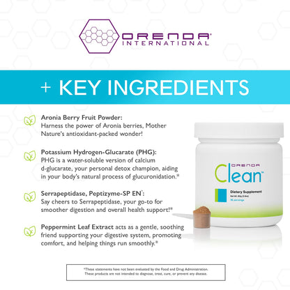 Orenda Clean - Peptizyme-SP EN, Aronia Berry, Aloe Vera and More for Digestive Support - Nutrient-Rich Supplement for Wellness - 80g, 16 Servings - Maple Wellness Supplements