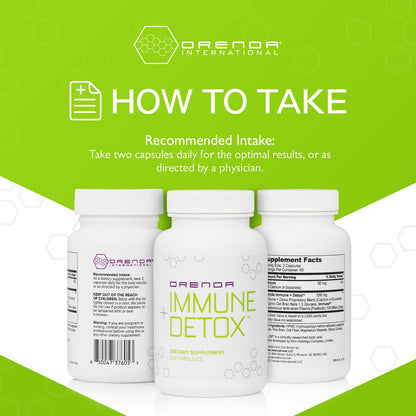 Orenda Immune + Detox - Specialized Formula with Calcium d-Glucarate, Beta 1,3 Glucans & IMMUSE® for Wellness and Balance - 120 Capsules - Maple Wellness Supplements