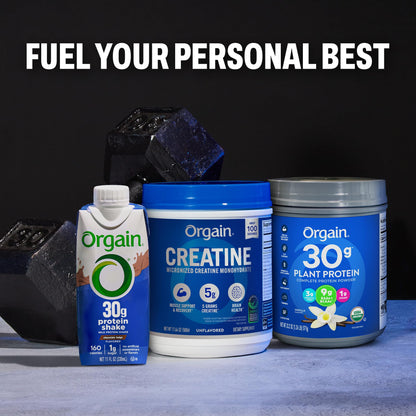 Orgain Creatine Monohydrate Micronized Powder, 100 Servings, Unflavored, Supports Muscle Growth, Post Workout Recovery and Brain Health, No Artificial Additives - Maple Wellness Supplements