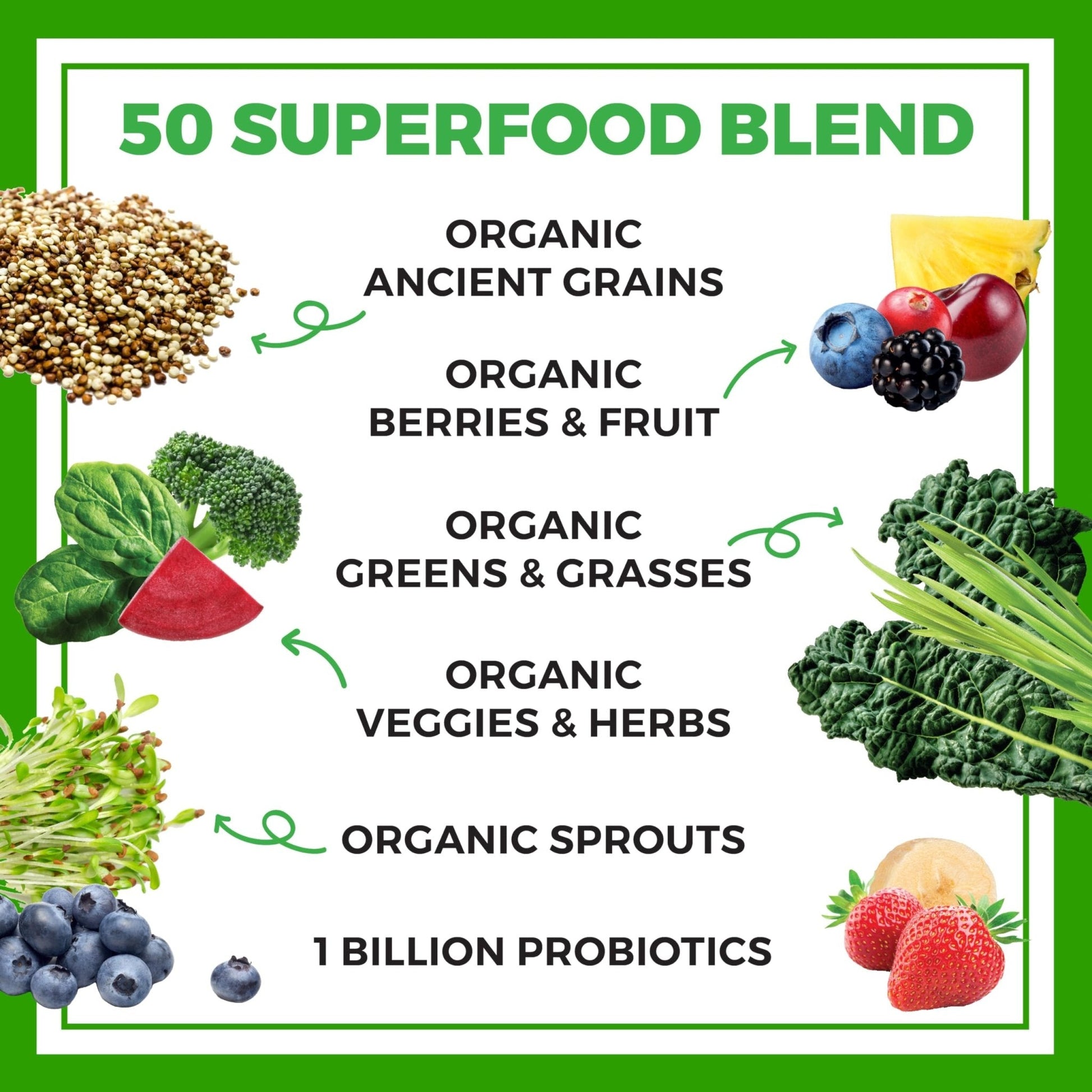 Orgain Organic Greens Powder + 50 Superfoods, Original - 1 Billion Probiotics for Digestive Health, Antioxidants, Vegan, Plant-Based, Gluten-Free, Non-GMO - Maple Wellness Supplements