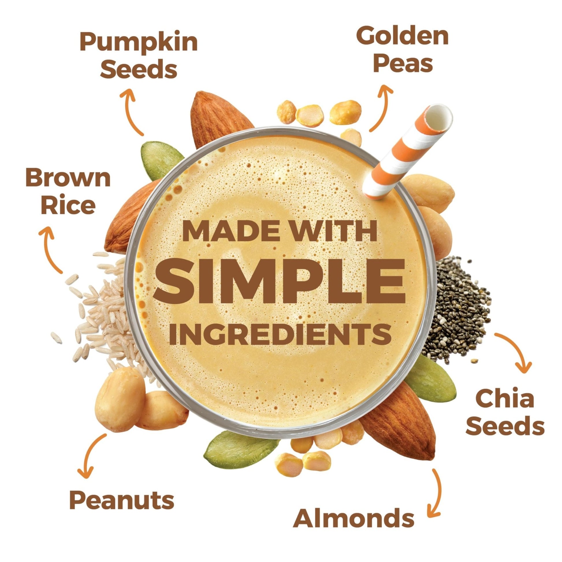 Orgain Organic Simple Vegan Protein Powder, Peanut Butter - 20g Plant Based Protein, With less Ingredients, No Artificial Sweeteners, Gluten Free, No Dairy or Lactose, 1.25 lb (Packaging May Vary) - Maple Wellness Supplements