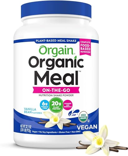 Orgain Organic Vegan Meal Replacement Protein Powder, Vanilla Bean - 20g Plant Based - Maple Wellness Supplements