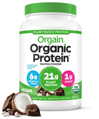 Orgain Organic Vegan Protein Powder, Chocolate Coconut - 21g of Plant Based Protein - Maple Wellness Supplements