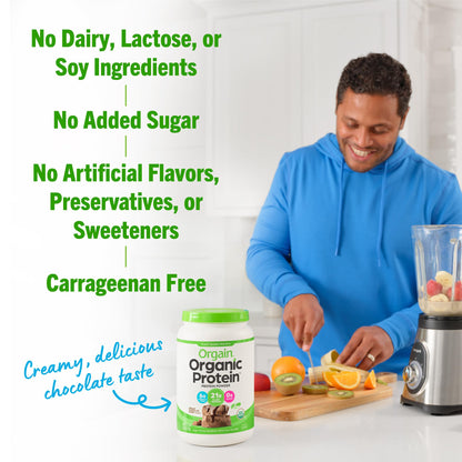 Orgain Organic Vegan Protein Powder, Creamy Chocolate Fudge - 21g Plant Based Protein - Maple Wellness Supplements