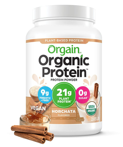 Orgain Organic Vegan Protein Powder, Horchata - 21g of Plant Based Protein, Low Net - Maple Wellness Supplements