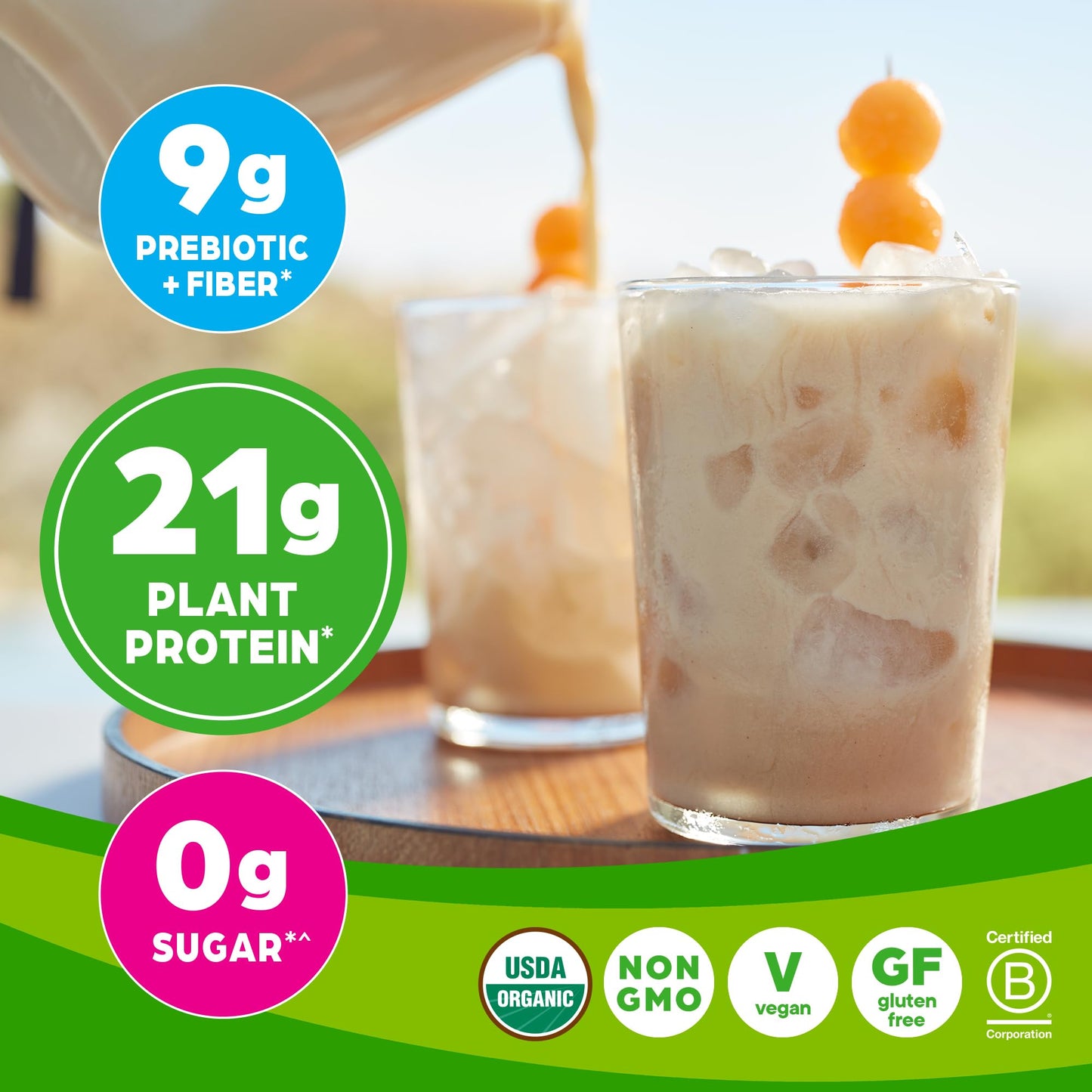 Orgain Organic Vegan Protein Powder, Horchata - 21g of Plant Based Protein, Low Net - Maple Wellness Supplements