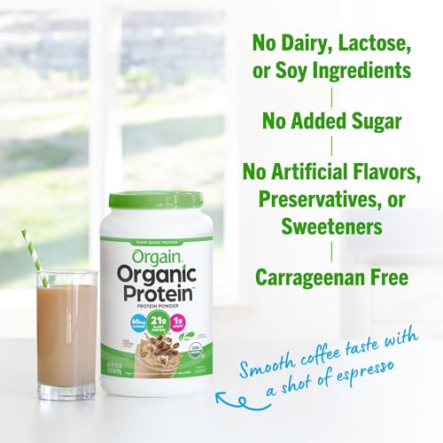 Orgain Organic Vegan Protein Powder, Iced Coffee - 21g Plant Based Protein, Gluten Free - Maple Wellness Supplements