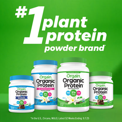 Orgain Organic Vegan Protein Powder, Vanilla Bean - 21g Plant Based Protein, 4g Prebiotic Fiber, No Lactose Ingredients, No Added Sugar, Non-GMO, For Shakes & Smoothies - Maple Wellness Supplements