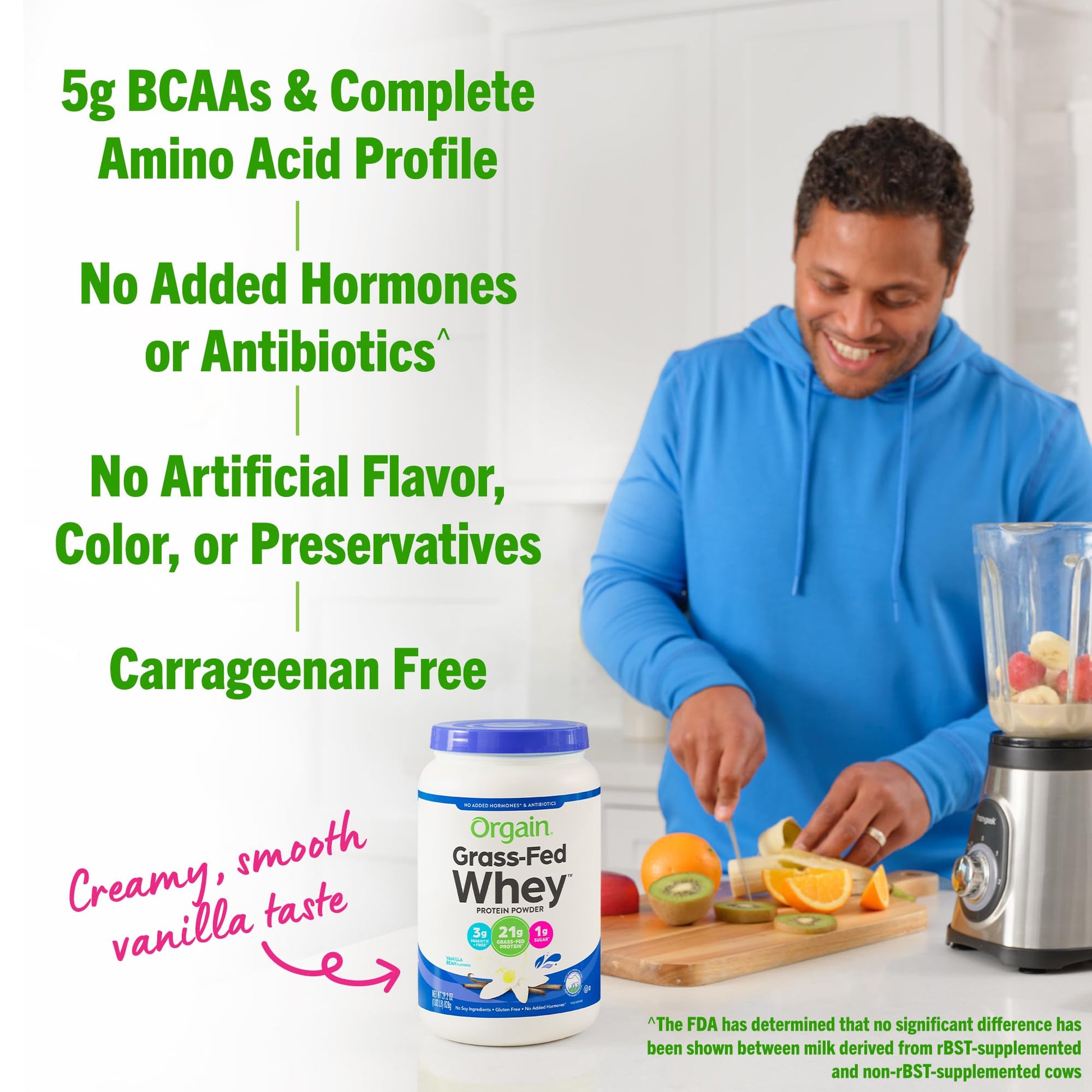 Orgain Whey Protein Powder, Vanilla Bean - 21g Grass Fed Dairy Protein, Gluten Free - Maple Wellness Supplements
