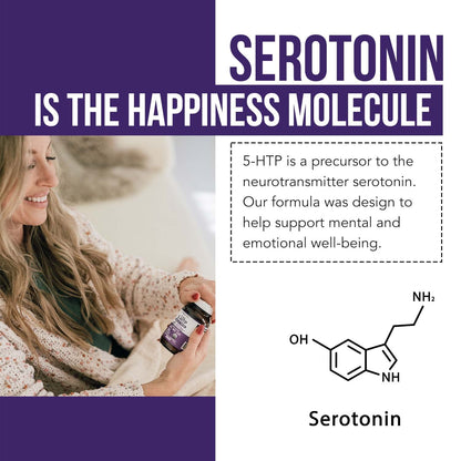 Organic 5-HTP - 200 mg | 99% 5HTP Concentration, Plus Cofactor Vitamin B6 & Lion’s Mane | Water Extracted from Organic Griffonia Seeds | Supports Mood - Maple Wellness Supplements