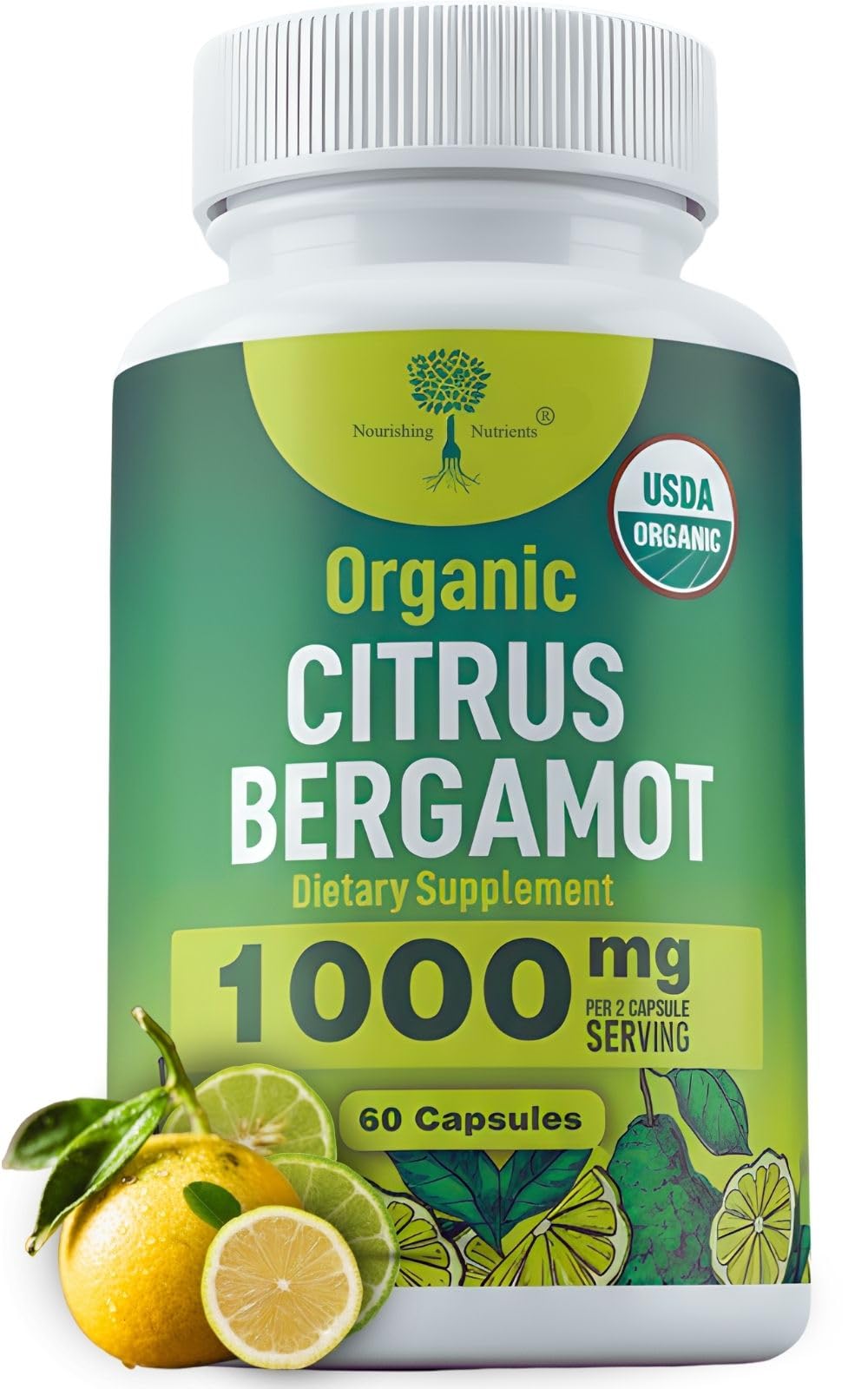 Organic Citrus Bergamot Supplement - Only USDA, Cardiologist Formulated with 200+ Scientific Studies -1000mg - Patented Extract, Heart, Cholesterol, - Maple Wellness Supplements