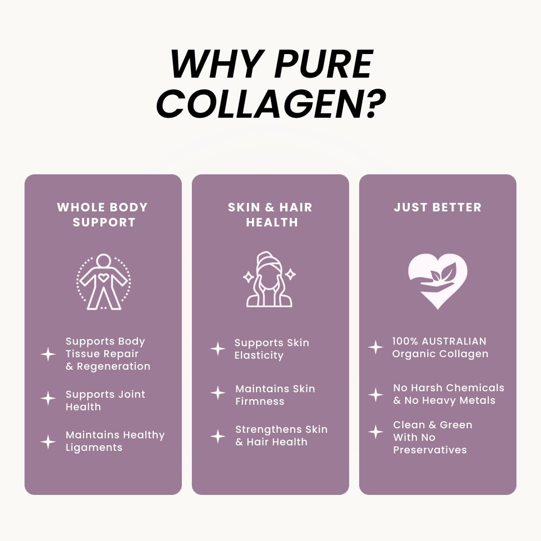 Organic Collagen Australia Pure Collagen & Liver Capsules – Muscle Strength & Vitality with Hydrolyzed Collagen, Grass-Fed Liver, and Vitamin B12 – 120 Capsules - Maple Wellness Supplements