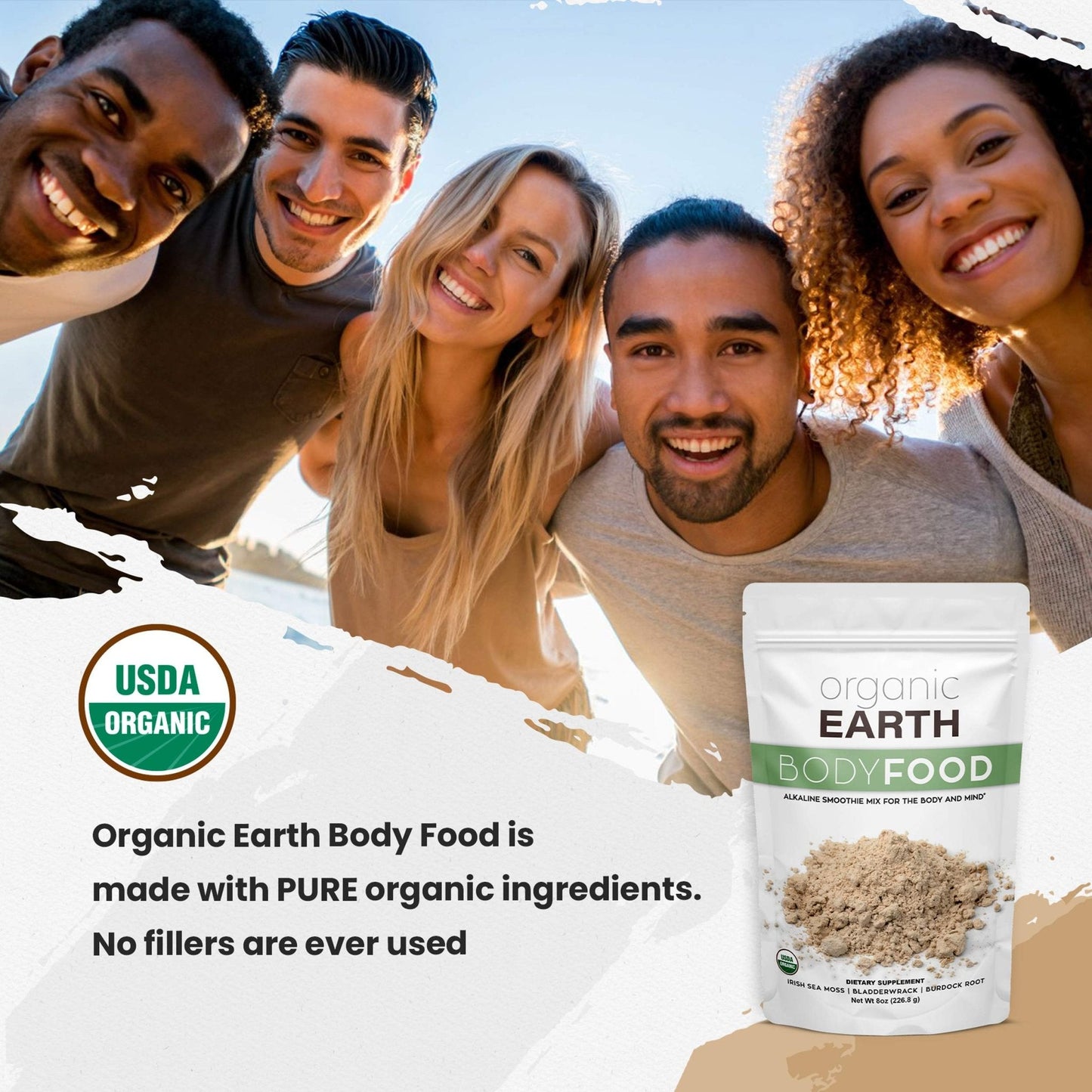 Organic Earth Irish Sea Moss Powder 8oz - Wildcrafted Sea Moss Organic with Bladderwrac - Maple Wellness Supplements
