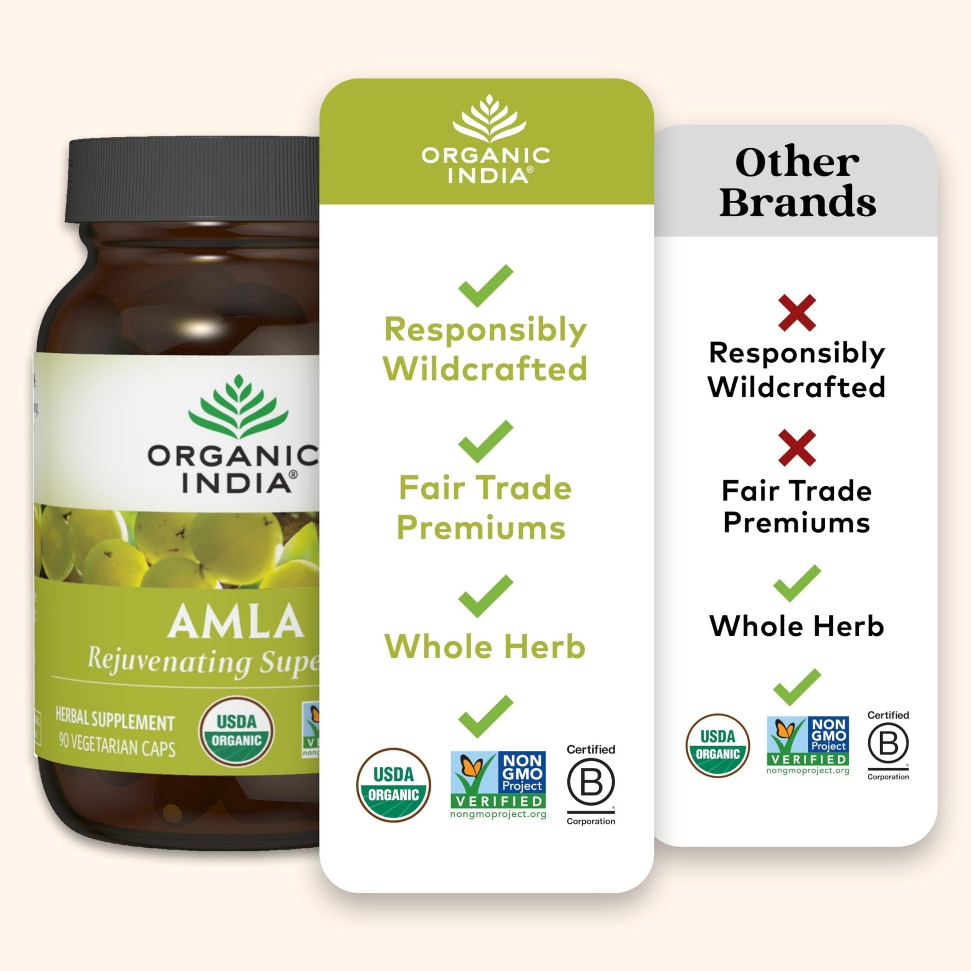ORGANIC INDIA Amalaki Herbal Vitamin Supplement - Immune Support, Vitamin C, Vegan, Gluten-Free, Kosher, Ayurvedic, Antioxidant - Maple Wellness Supplements