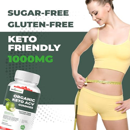 Organic Keto ACV Gummies Advanced Weight Loss - Gluten & Sugar Free Belly Fat Burner - Maple Wellness Supplements