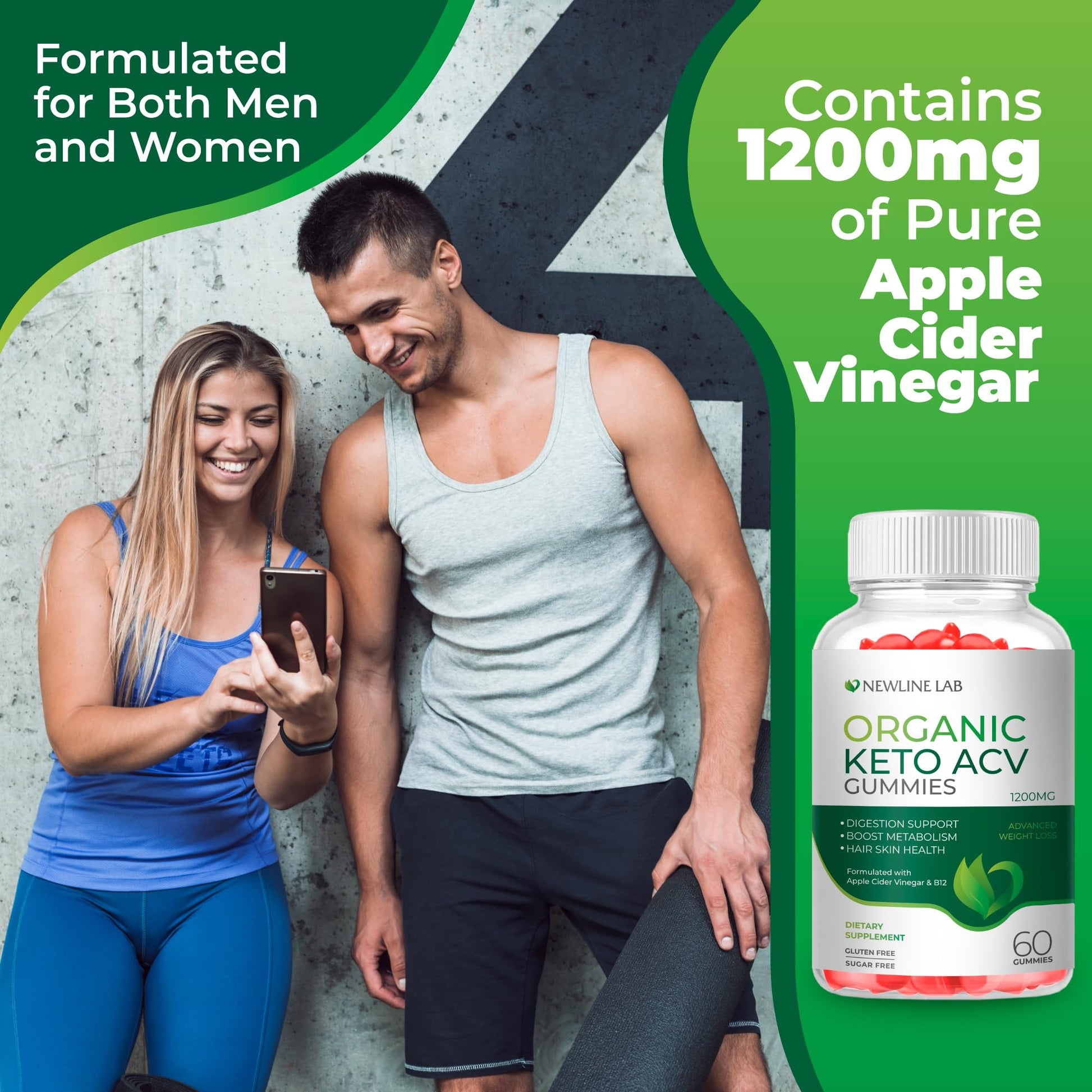 Organic Keto ACV Gummies for Advanced Weight Loss Fat Burn - Sugar Gluten Free Apple - Maple Wellness Supplements