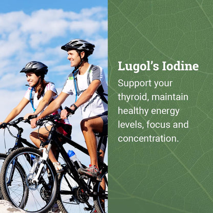 Organic Lugol's Iodine, Iodine and Potassium Iodide 2% Solution 3000 mcg - Liquid Supplement Drops for Thyroid Support for Women & Men, Metabolism Health - Maple Wellness Supplements